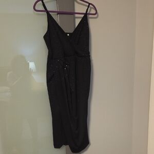Amazon Size XL Sleeveless Glitter Faux Wrap Dress
